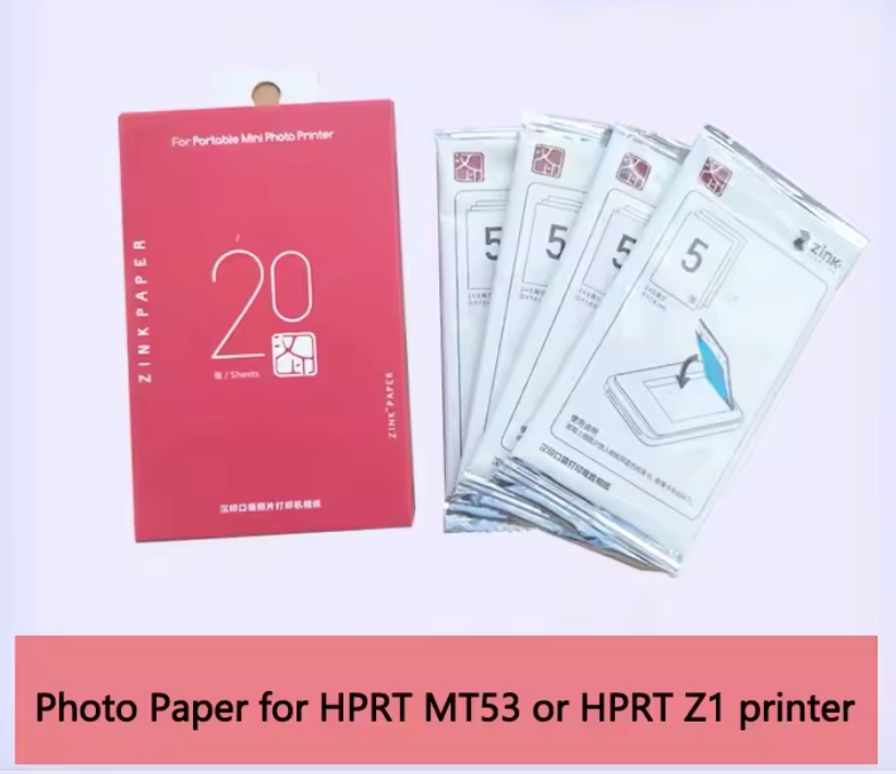 🖼️ Papier Photo Original HPRT MT53 – Format 2x3 pouces avec Dos Collant