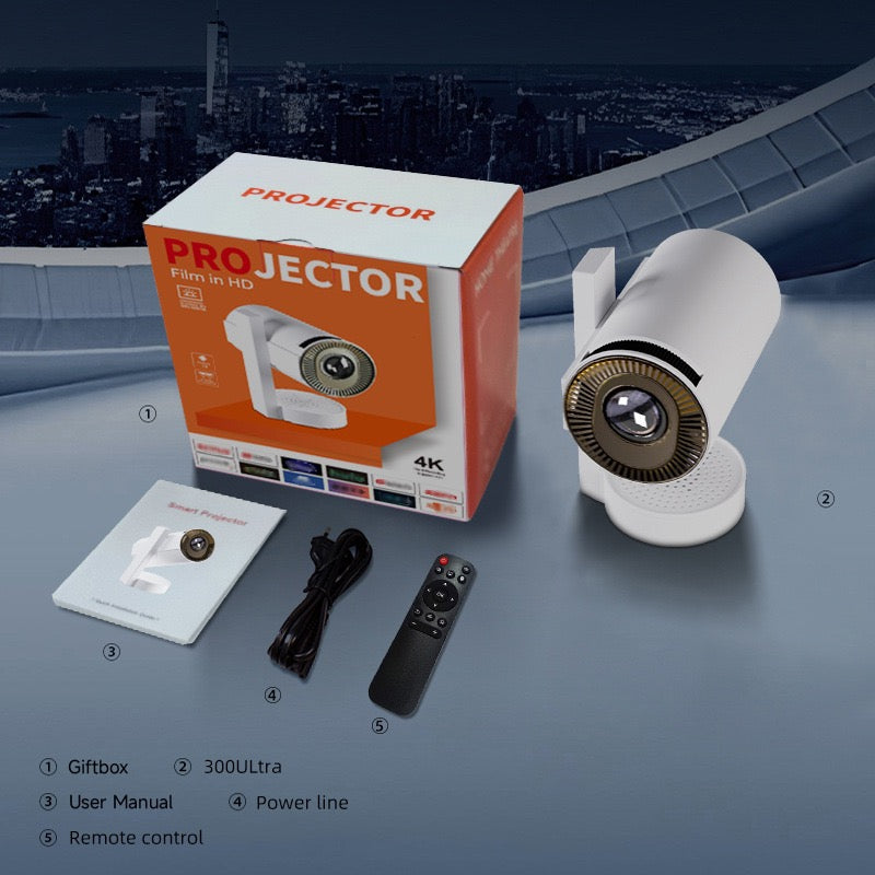 🎥 Mini Projecteur 300 Ultra LCD – Android 13 | Wi-Fi 5G | Bluetooth | Projection 230°
