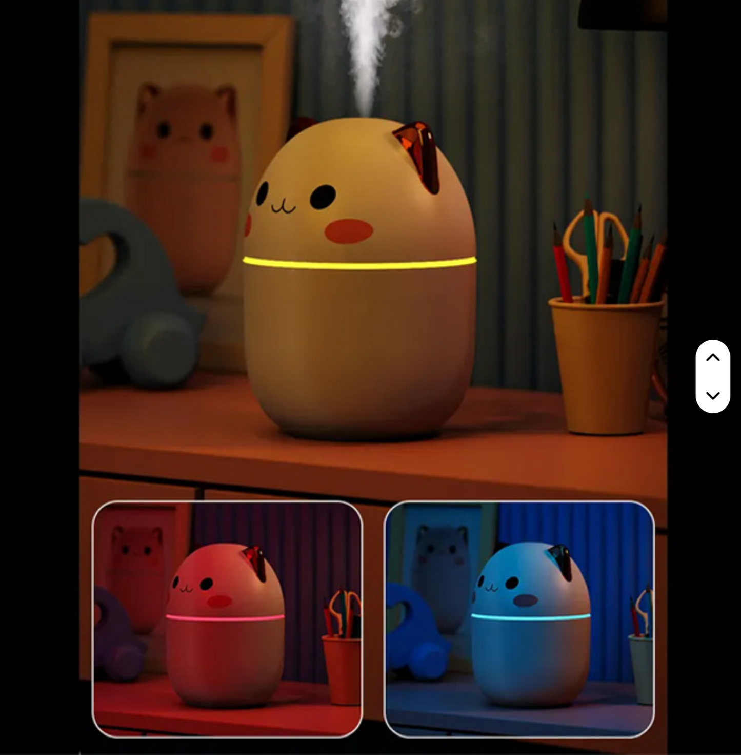 🐱 Diffuseur d’huile essentiel  en forme de chat 250 ml – Humidificateur Ultrasonique avec Veilleuse LED 7 Couleurs