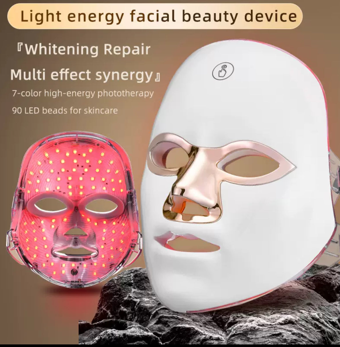 ✨ Masque Facial à LED – Luminothérapie 7 Couleurs | Réparation Cellulaire & Éclat de la Peau